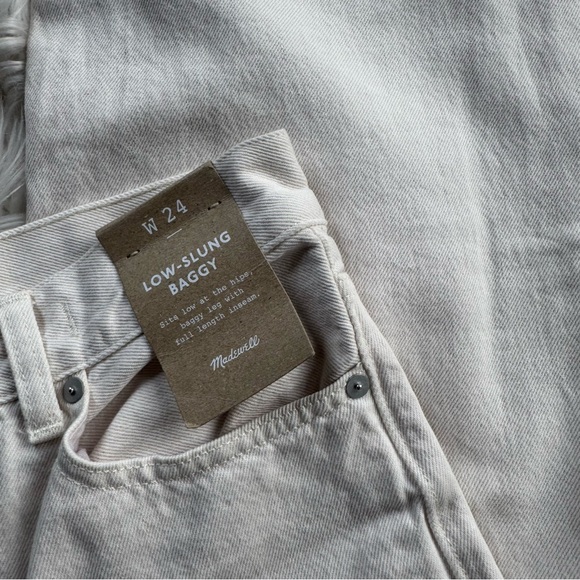 NWT Madewell Low-Slung Baggy Jeans in Vintage IVory - Picture 8 of 15